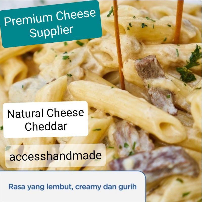 

Natural Yellow Cheddar Cheese Yellow keju murni chedar slice 200gr