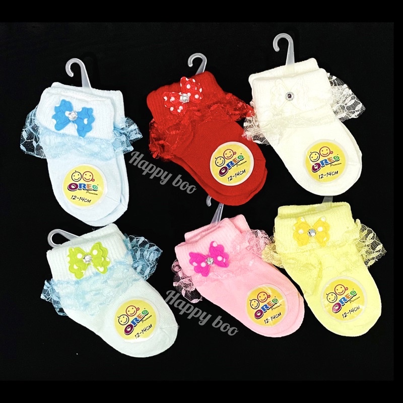 kaos kaki bayi berenda renda pita kaos kaki baby socks cewek renda bunga pita