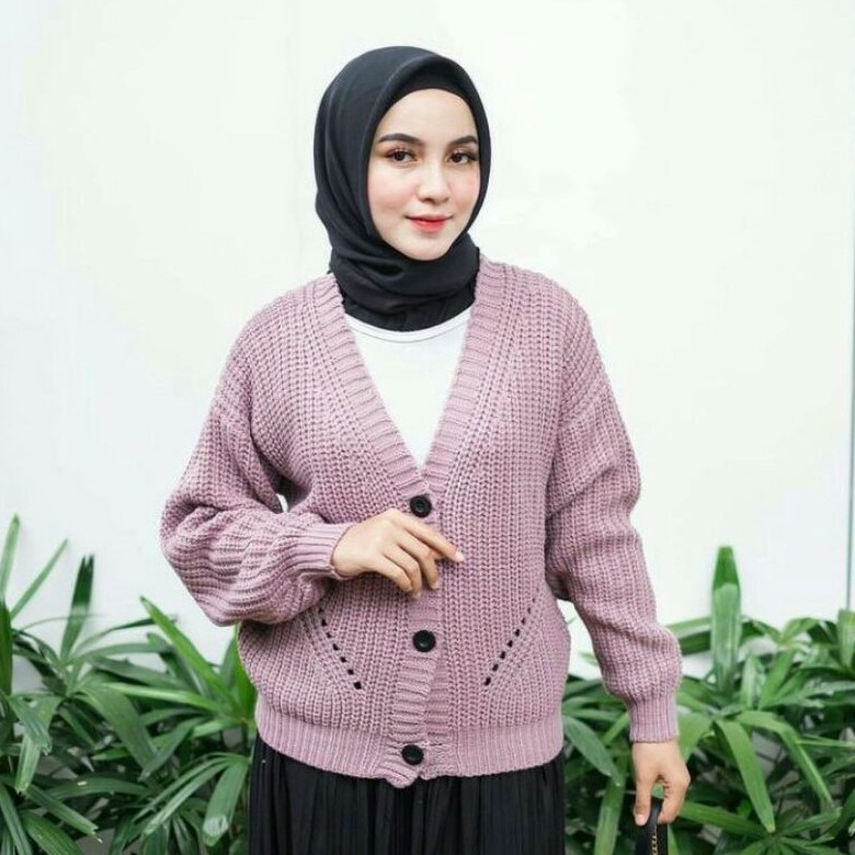 Cardigan Rajut Motif DHIYA | type 3 Get | Rajut TEBAL Premium | Pakaian Rajut Atasan Wanita