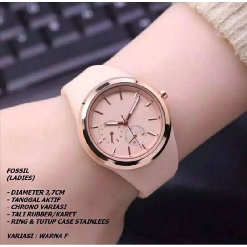 Cod)Jam Tangan Wanita Fashion FS/Gues Crono Variasi No Tanngal  Karet Strap Rubber(Dikirim Jakarta)