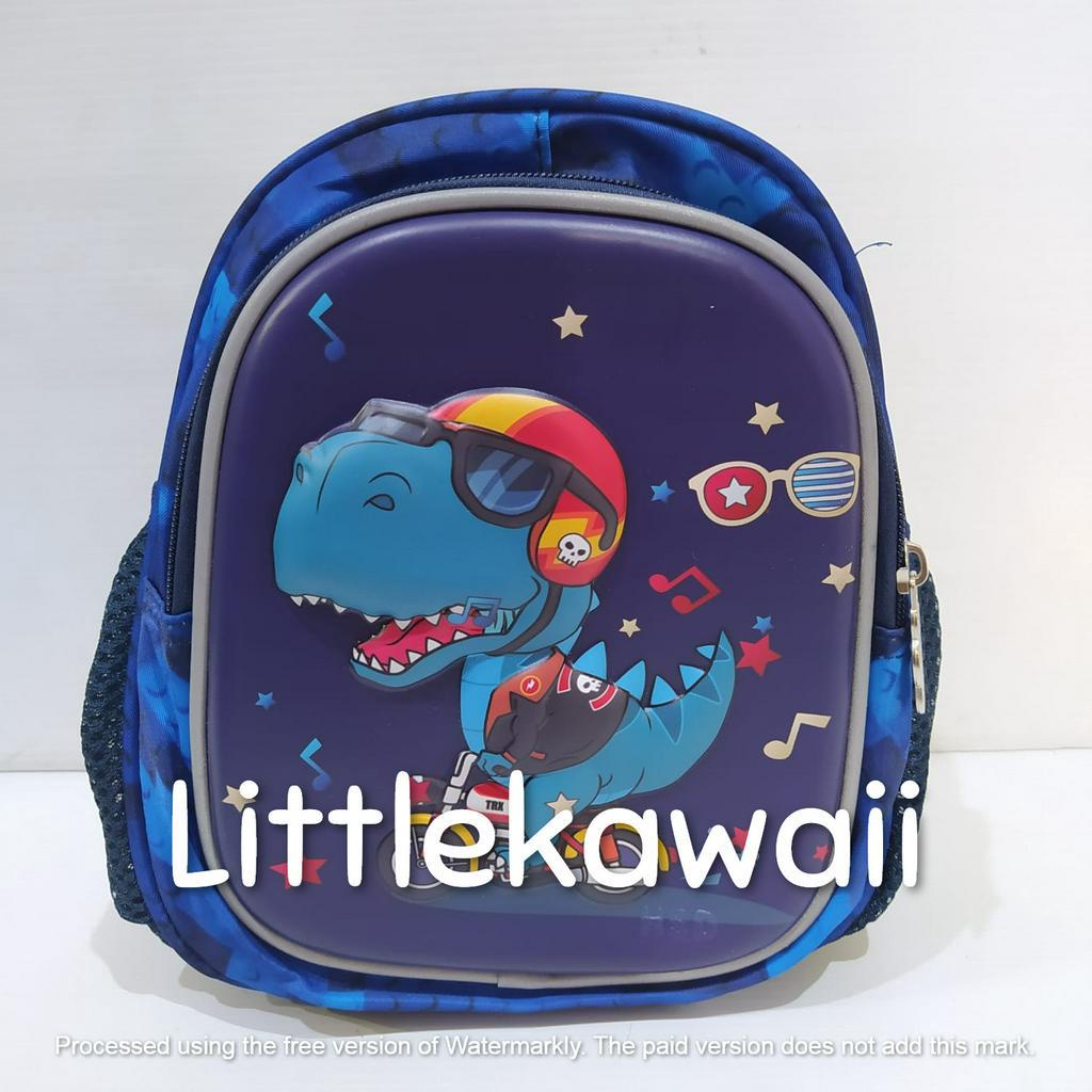 LK/Tas Ransel Sekolah Anak Perempuan Laki Laki Emboss Hardcase Unicorn Cat Dinosaurus Astonot PAUD TK Import