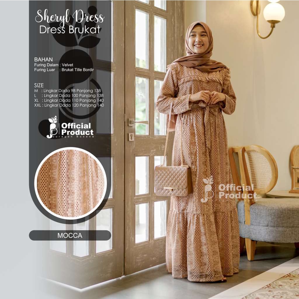 SRL-0001 GAMIS BRUKAT TERBARU MALIKA / GAUN BRIDESMAID MODERN / BUSUI / GAMIS LILAC / GAMIS KONDANGA