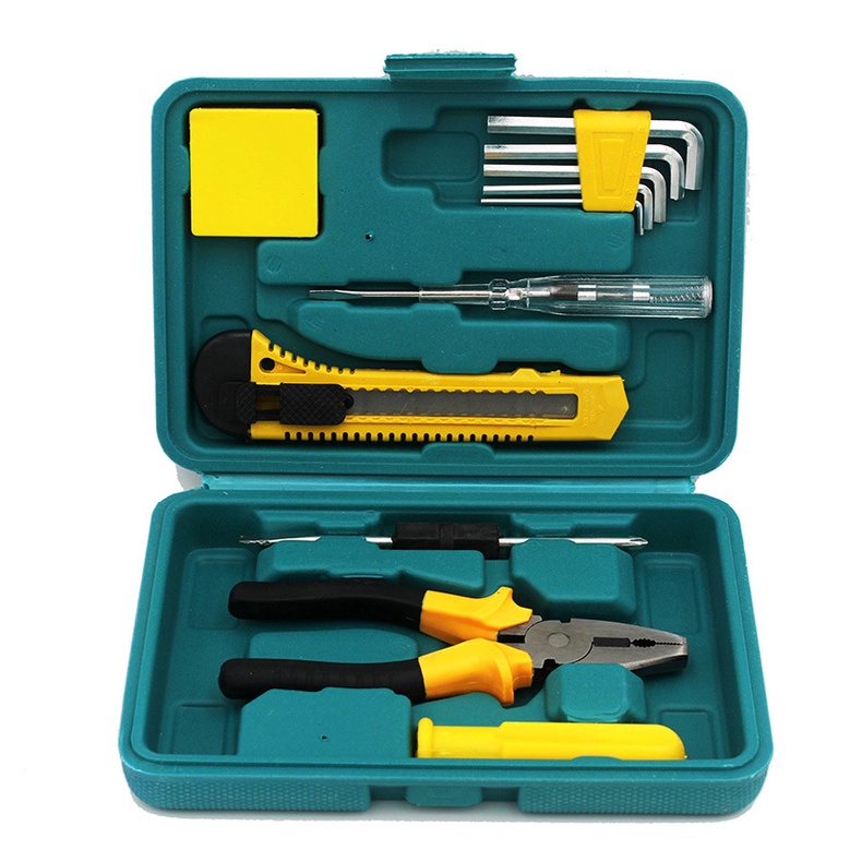 Tool Kit Set 11 in 1 Obeng,Tang,Cutter,Obeng Tester,Meteran,Kunci L