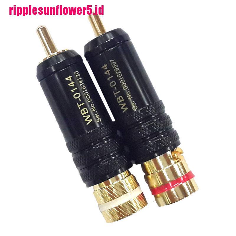 1pc WBT-0144 plug RCA Lapis Emas Untuk Audio Video