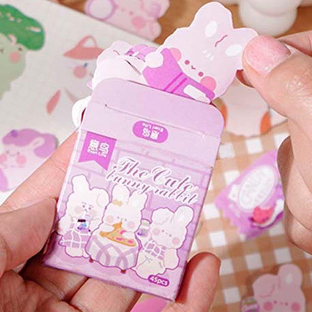 Agustinina Animal family Sticker DIY Scrapbok Kawaii Kucing Alat Tulis Stiker Kelinci Jurnal Stiker Album Dekorasi