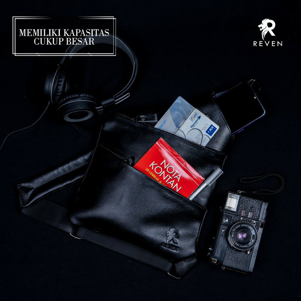 Tas Selempang Kulit Pria HELSINKI bag Branded Original Kulit Sapi Asli Terbaru