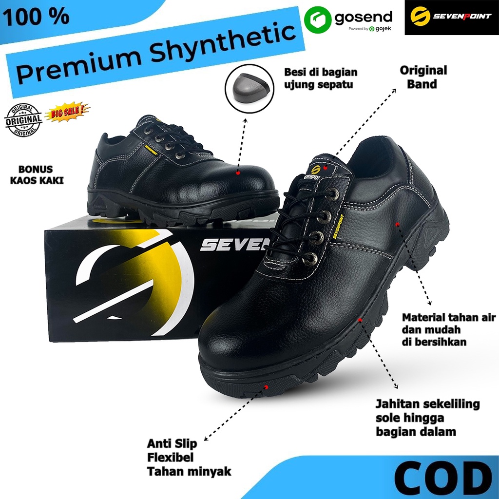 Sepatu Safety Boots Original Pria Wanita Sefty Shoes Kerja Lapangan Boots Ujung Besi Sepatu kitchen