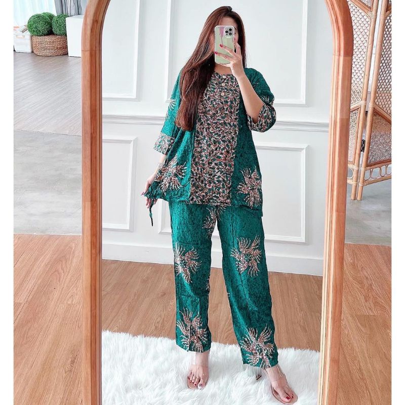 One set Batik Rayon ,Piyama Rayon ,Setelan Wanita Rayon Super-SSS02