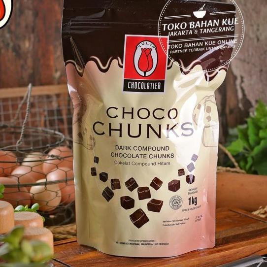 

Tulip Dark Chocolate Compound Choco Chunks 1Kg Cokelat Coklat Potongan