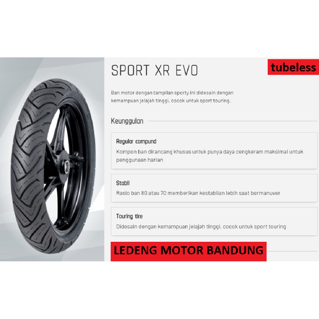 FDR 120/70-17 Sport XR Evo Tubeless Ban Tubeless Motor Bebek dan Sport