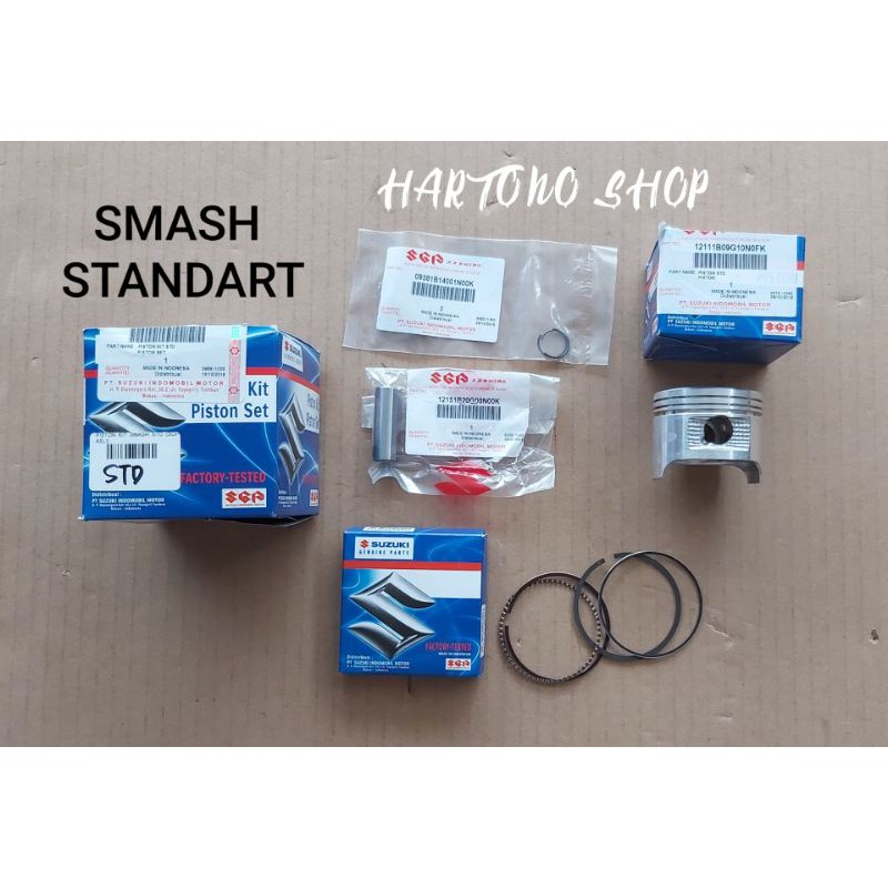Piston Kit SMASH STD os 50 dan os100 Suzuki ASLI ORIGINAL SEHER RING PISTON