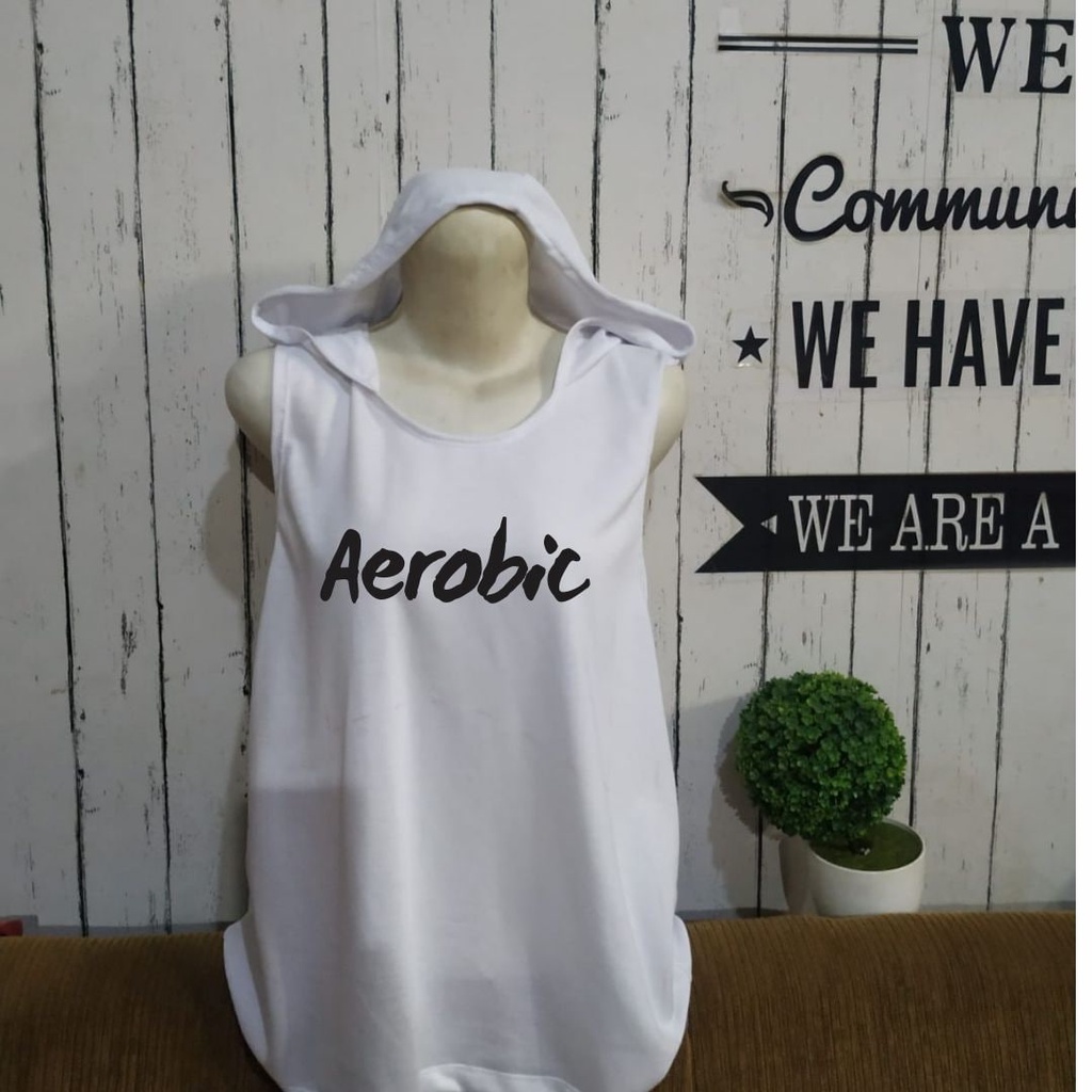 Clothing May - Rompi Zumba Aerobic Putih Original Rompi Senam Senam Ibu-Ibu Olahraga Sport Wanita Vest Kekinian Terbaru Terlaris Viral Rompi Termurah Promo Big Sale Atasan Wanita Perempuan Cewek