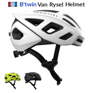 Helm Sepeda Van Rysel Road Bike 500 White / Black / Yellow