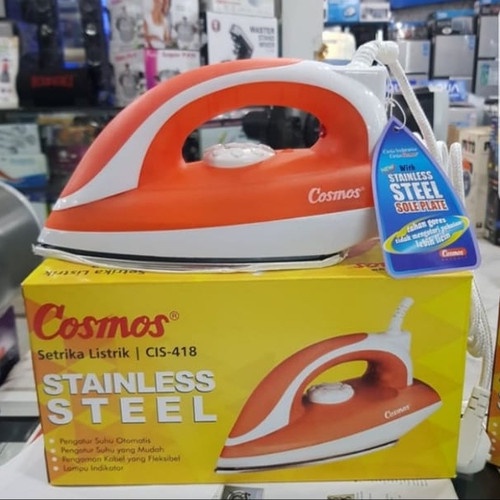 Cosmos Cis 418 Dry Iron Setrika Listrik warna Cream Orange  Setrika Cosmos Cis 418