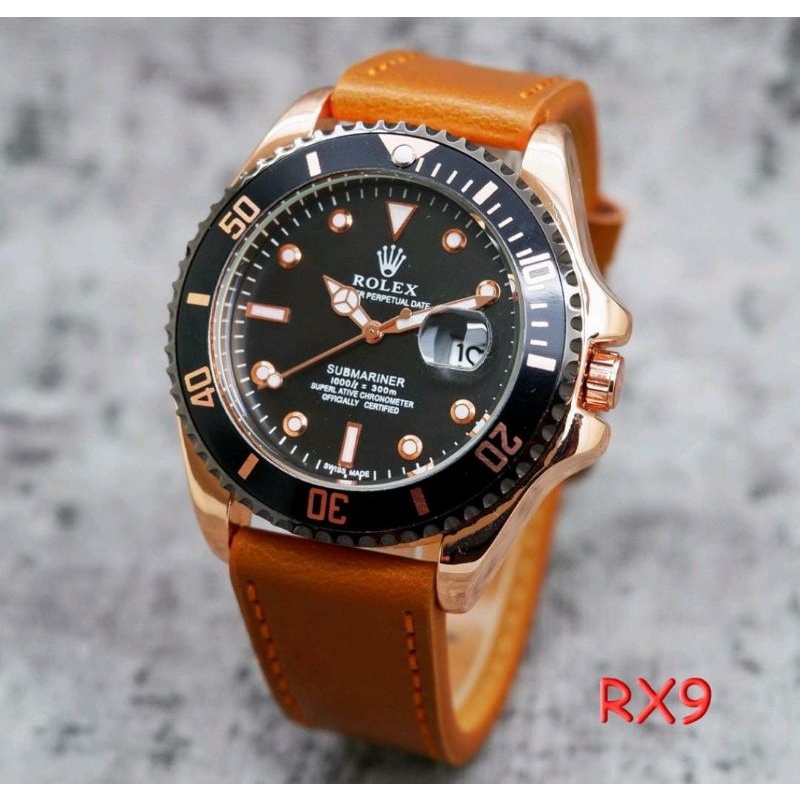 TRENDINGGGGGG JAM TANGAN KULIT SUBMARINER TANGGAL AKTIF JAM TANGAN KULIT