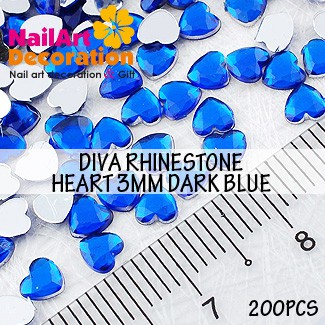 DEKORASI CLAY / RESIN / SLIME / NAIL ART RHINESTONE HEART 2.5 MM