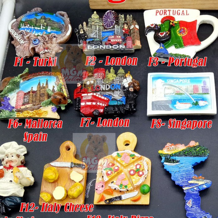 3D Fiber Souvenir Magnet Negara magnet Kulkas Tempelan kulkas negara