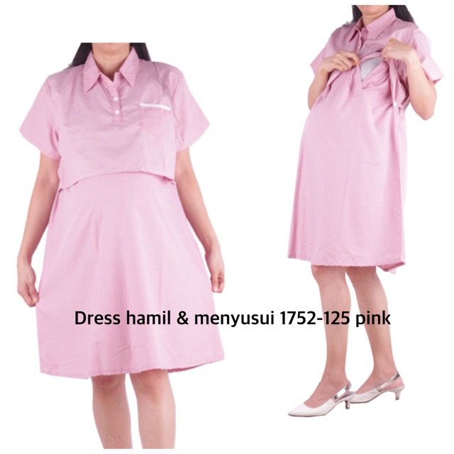 Pakaian hamil dress hamil 1752 (cantumkan warna yang dipilih) ready pink