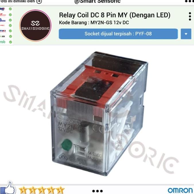Omron MY2N-GS 12v DC Relay 8 Pin Original MY-GS Socket PYF-08