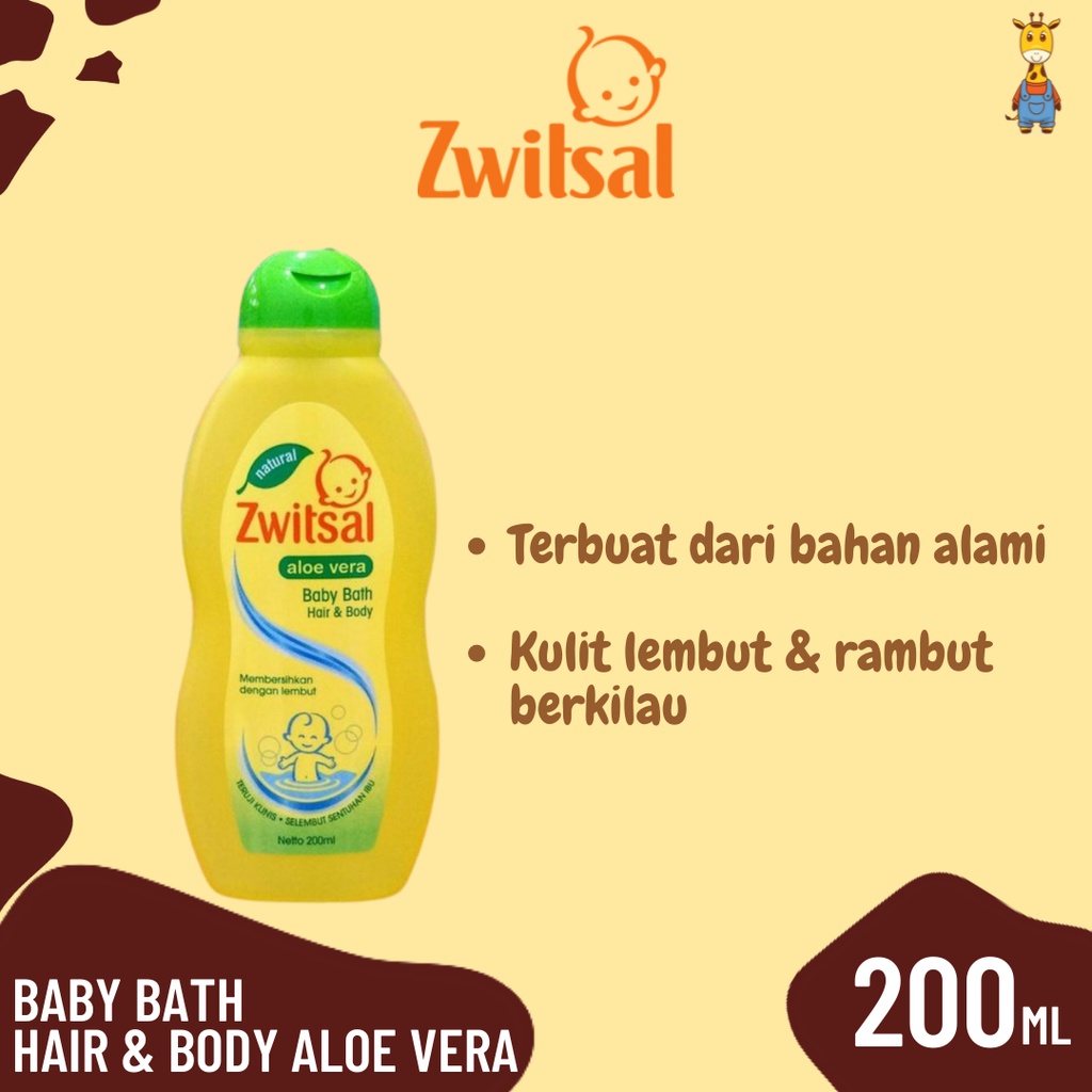 Zwitsal Baby Bath Natural Hair Body 200ml - Sabun Mandi Bayi