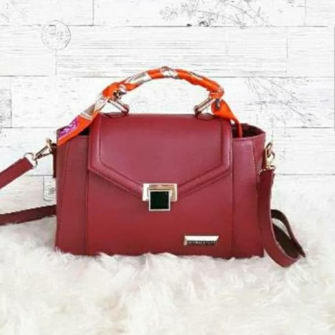 promo tas wanita cewek branded handbags charles n keith ck ashanty maroon terbaru