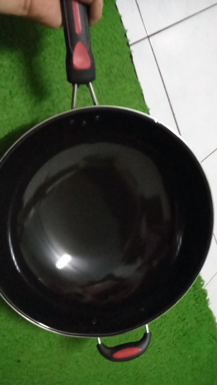 Wajan Enamel Gagang & Kuping Hitam Kwalii Penggorengan Texania 34 Cm Anti Lecet