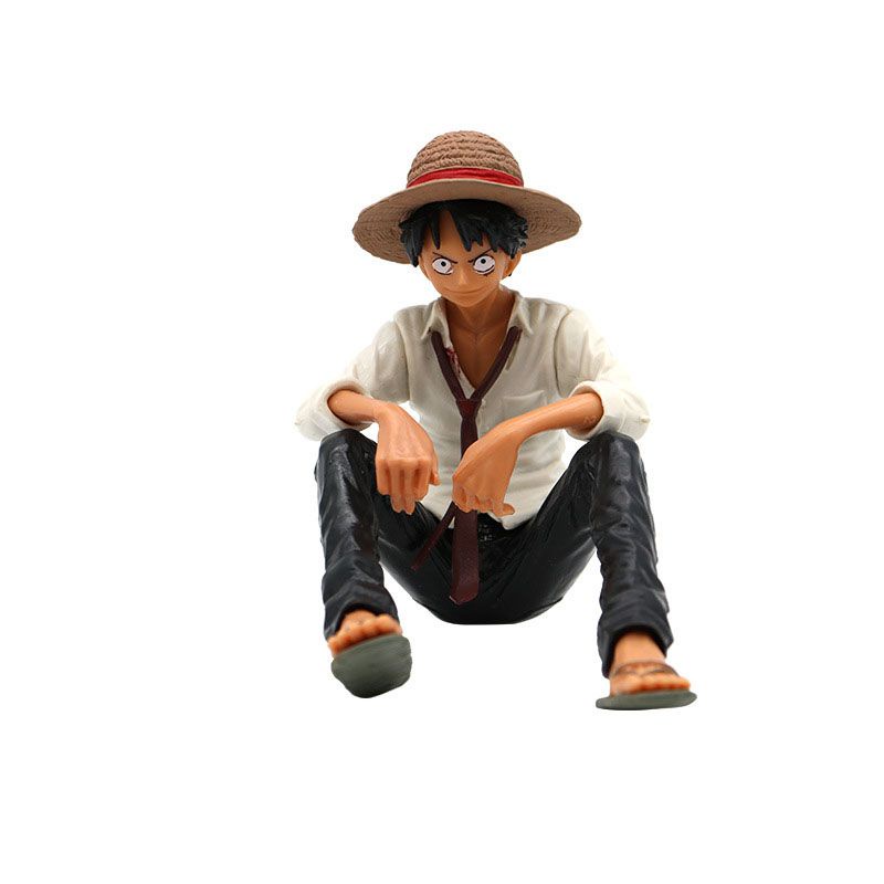 One Piece Monkey.D Luffy Figures Sitted Cake Miniatures Desktop Ornaments Gift Garden Decor Cake Ornament