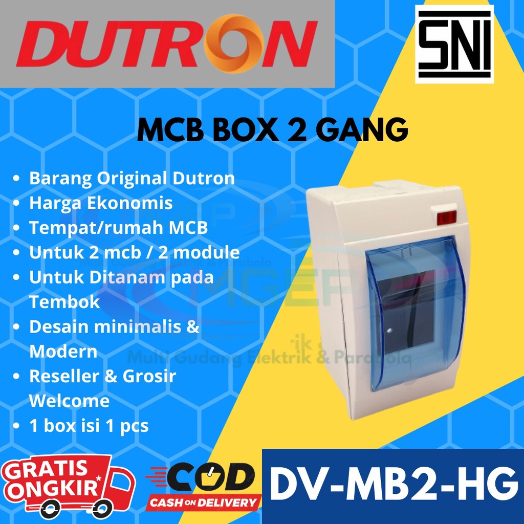 Dutron MCB Box 2 gang DV MB2 HG MCB 2 Module