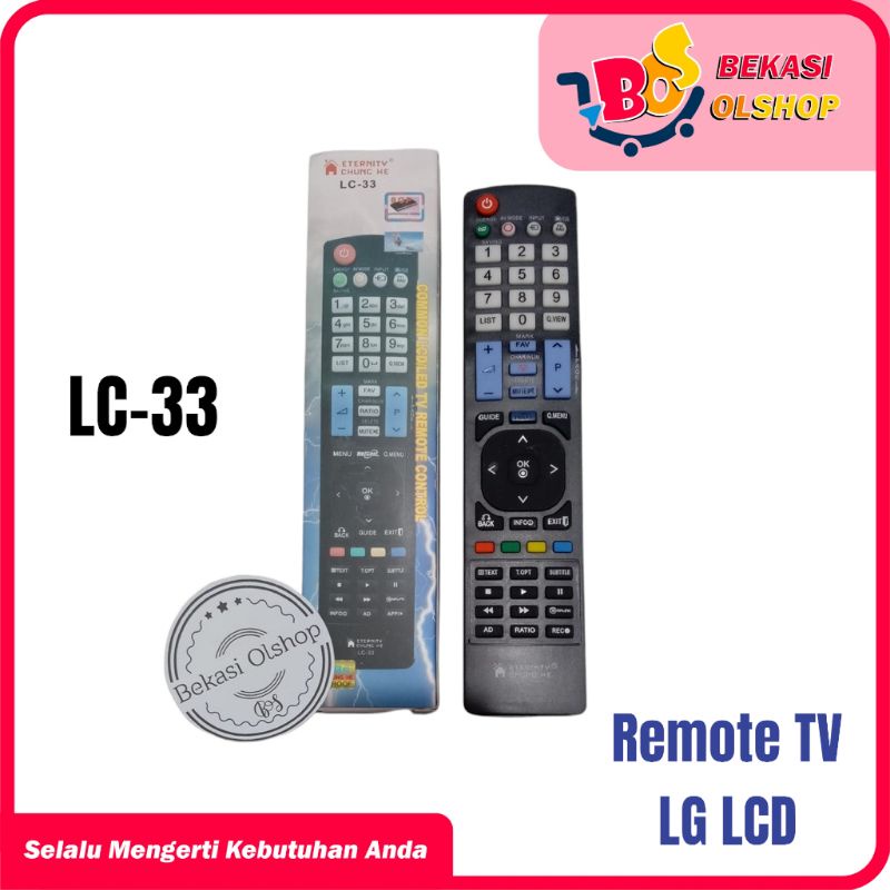 Remot Tv LG LC-33 / Remote Tv LCD-LED Tanpa setting