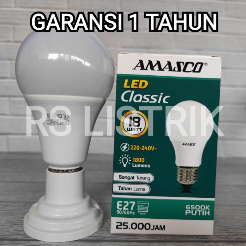 AMASCO CLASSIC LAMPU LED BULB 18W GARANSI 1 TAHUN