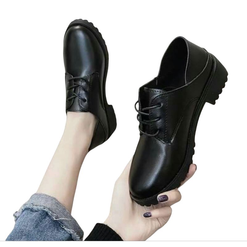 Sepatu Oxfords Kulit Hitam Wanita Sepatu Kasual Musim Semi 2021 Sepatu Flat Wanita Klasik Modis Sepatu Oxford Platform Antik Wanita /  Sepatu Docmart Wanita Terbaru / Sepatu Loafers Wanita Kekinian / docmart Mahalini / Bisa Cod