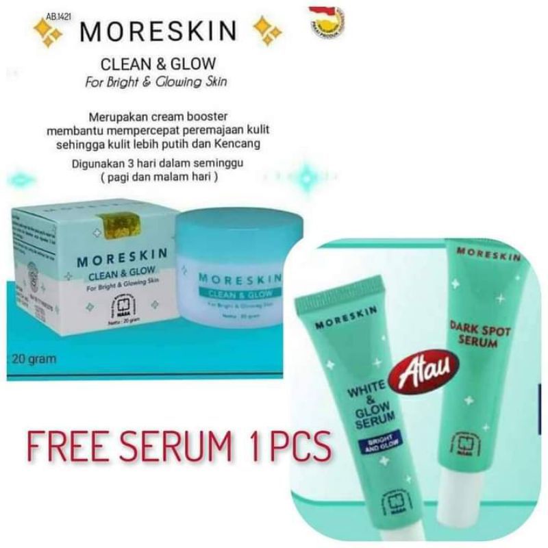 Moreskin Clean And Glow Free Serum | Moreskin Clean and Glow NASA Mencerahkan Wajah Asli Original