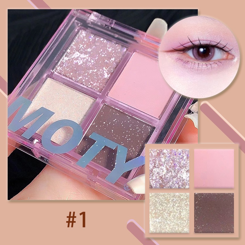 【READY STOCK】4-Color Eyeshadow Palette Waterproof Eye Shadow Matte Eye Shadow