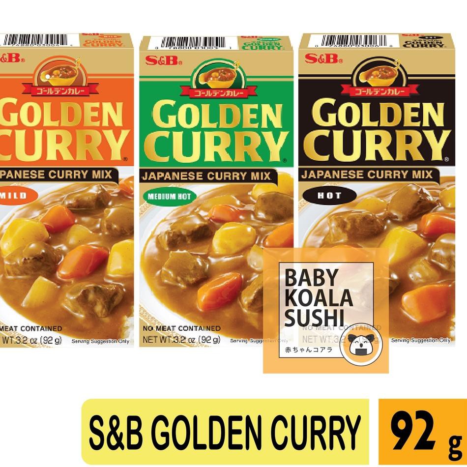 

LANGSUNG KIRIM - S&B GOLDEN CURRY Mix Hot Medium Mild 92 g | Japan Cury Pedas Kare Jepang | Kari