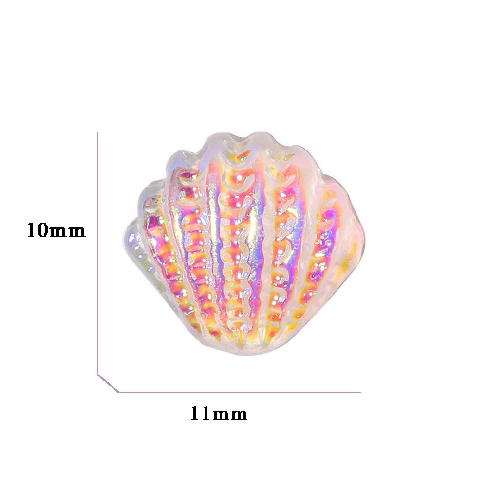 AUGUSTINA Kristal Nail Art Cangkang Agustina 10*11mm 8pcs Rhinestones Permata Laser Warna-Warni Aurora AB Kristal Manicure Jewelry