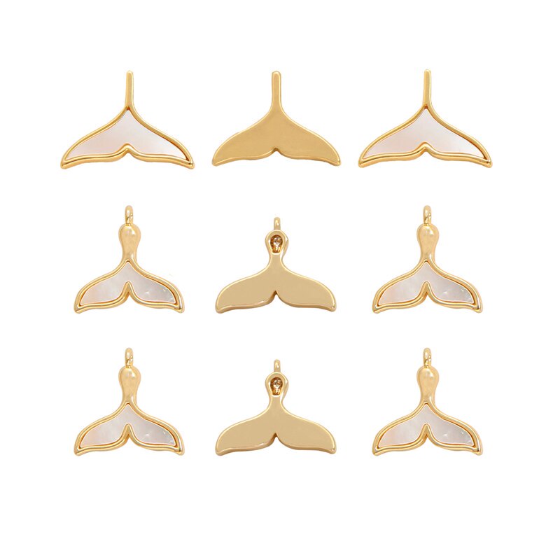 1Pc Charms metal Whale Tail 18K Gold Plated Making Pendant Fit Jewelry Finding  DIY Bracelet Necklace Accessories