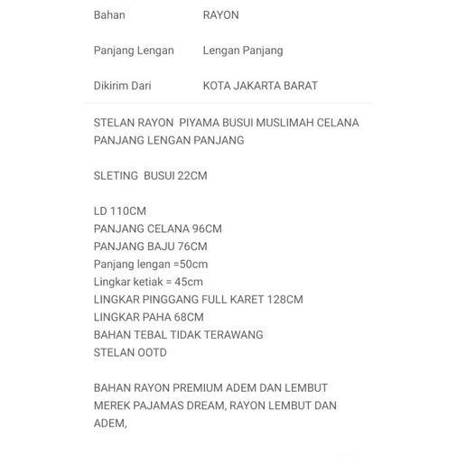 ONESET PIYAMA LENGAN PJG SLETING