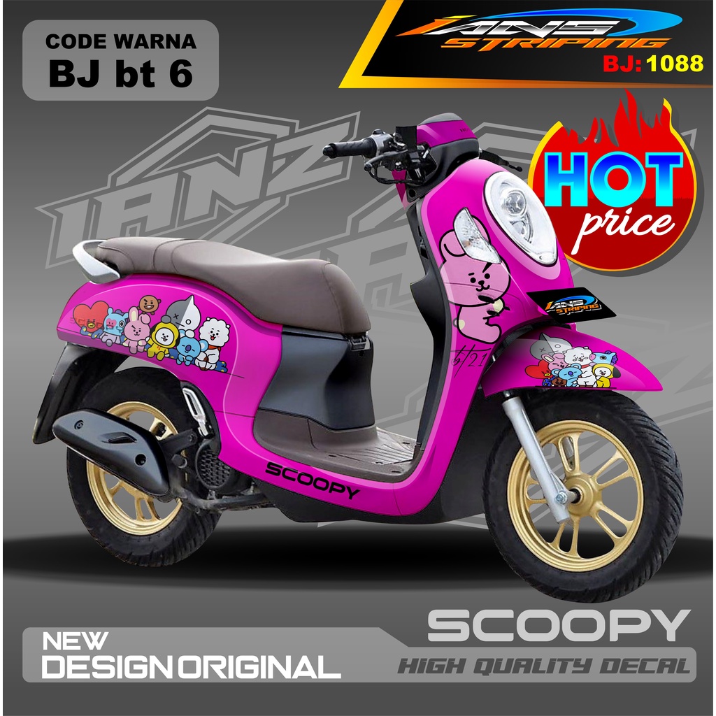 STIKER DECAL SCOOPY FULL BODY MOTOR / STICKER  SCOOPY MODEL TERBARU BT21 / STICKER SCOOPY 2020 2021 2022