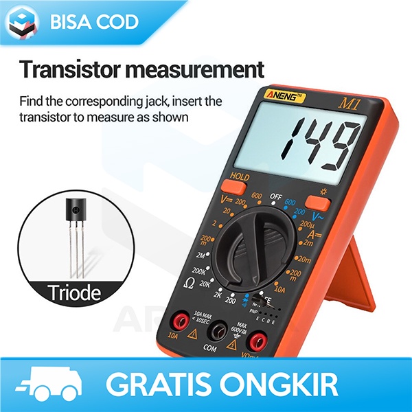 MULTITESTER DIGITAL ANENG LOW POWER DATA RETENSI AC/DC VOLTAGE LCD ABS