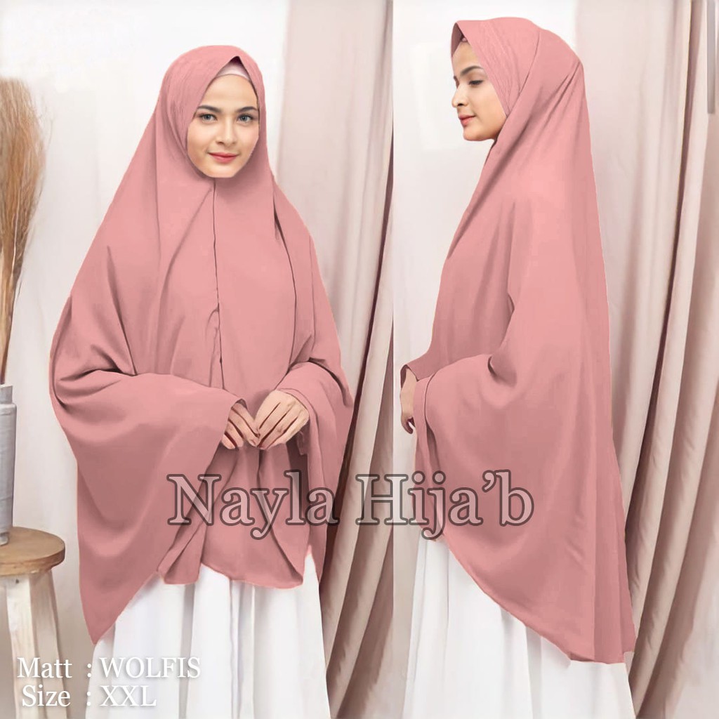 PROMO KHIMAR WOLFIS Bergo Wolfis Jilbab Simpel Pet Antem Wolfis Kerudung Bergo Murah Nayla Hijab