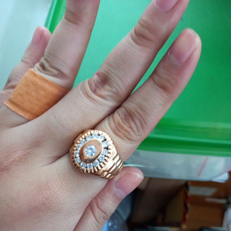 Cincin laki mata putih full ukuran 20