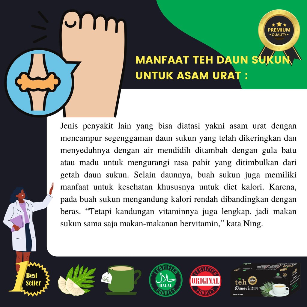 Teh Daun Sukun Premium Atasi Sakit Ginjal