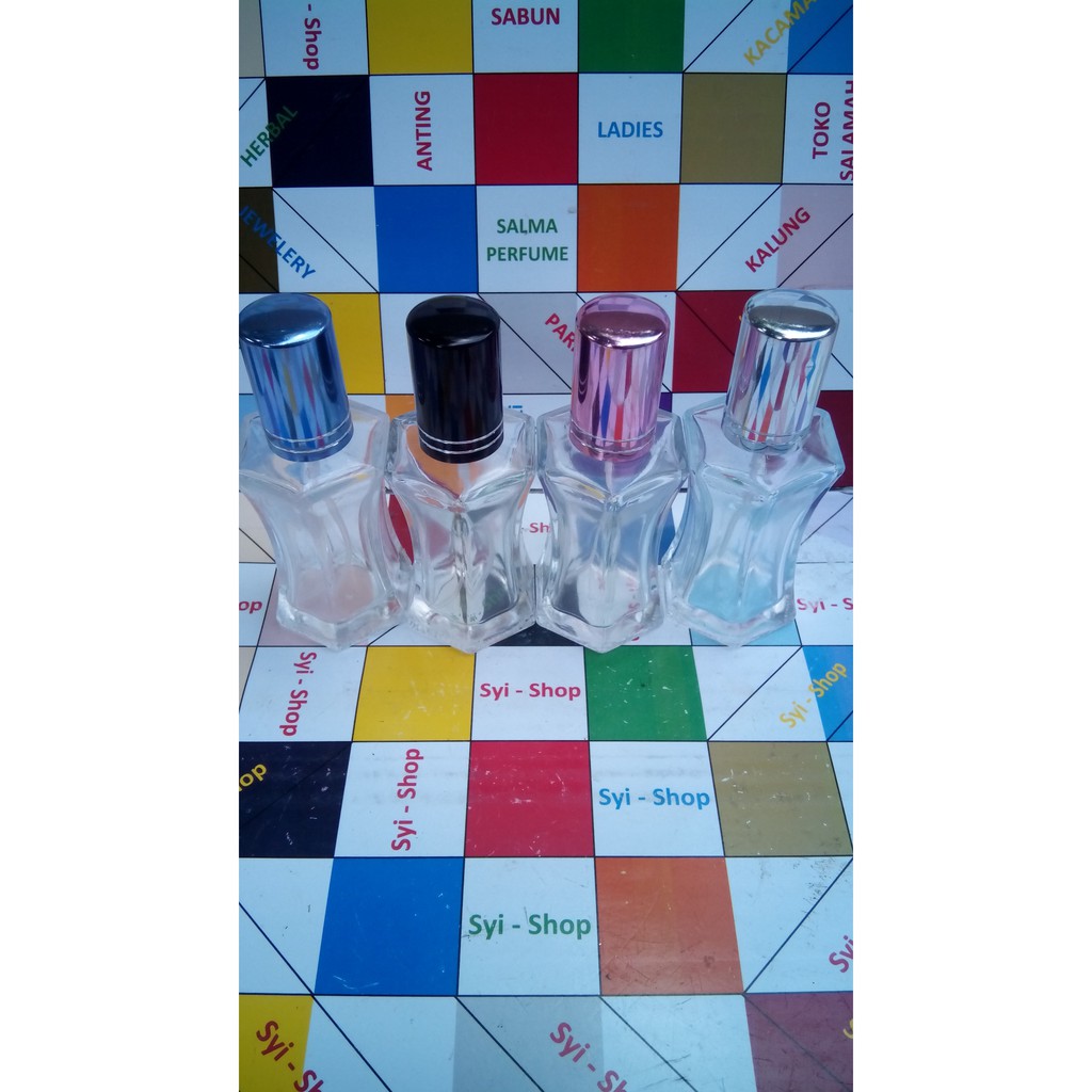 Botol Parfum Spray 23 ml Kaca Segi Enam