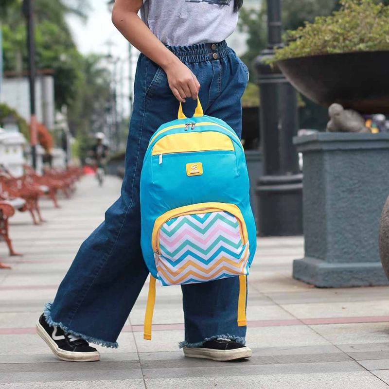 Herbie - Tas Backpack Wanita Terbaru Biru Tosca | Tas Ransel Punggung Cantik Original | Tas Gendong Perempuan | Tas Sekolah Kuliah Kerja Premium Bahan Cordura