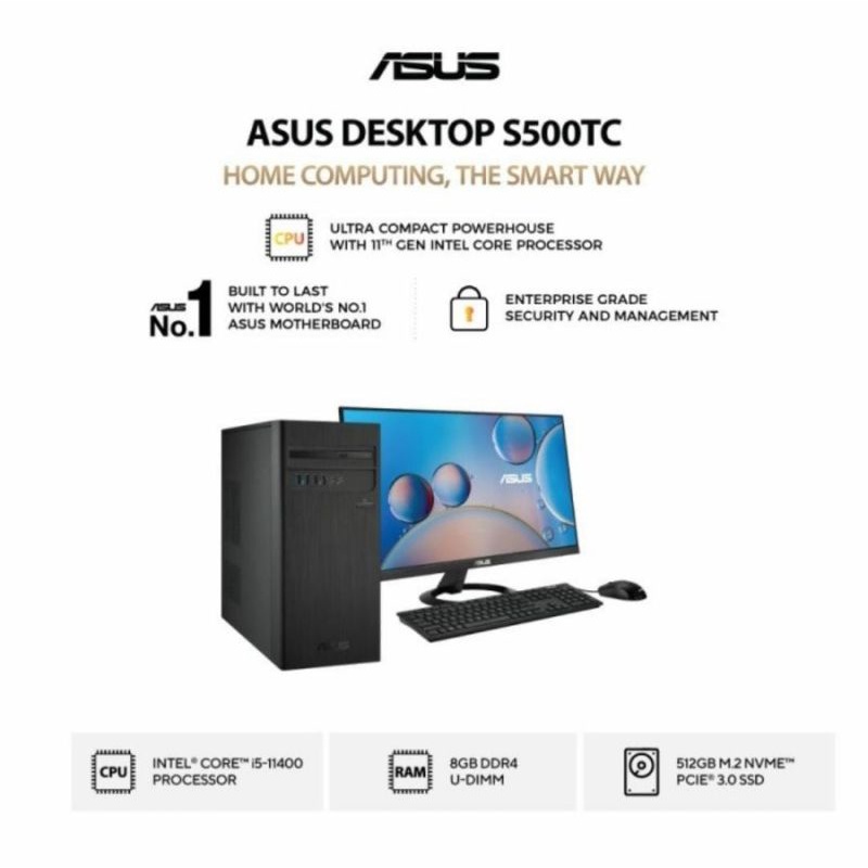 PC ASUS DESKTOP S500TC-585000003W I5-11400/8GB/512GB/19,5" W11