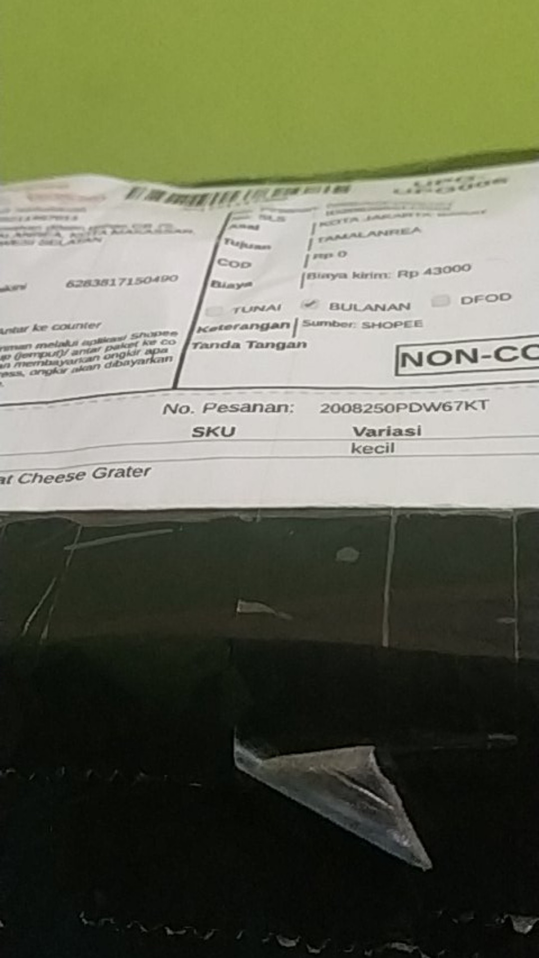 Parutan Keju Kentang Coklat Cheese Grater Stainless