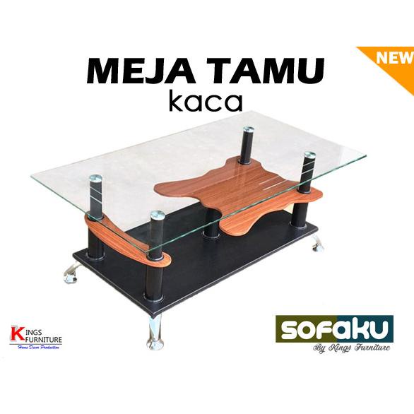 Meja Tamu Kaca Murah - Meja Ruang Tamu (Tempered Glass)