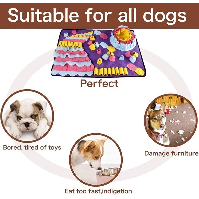 Pet puzzle toy food mainan anjing kucing IQ slow feeding mat snuffle nosework training activity