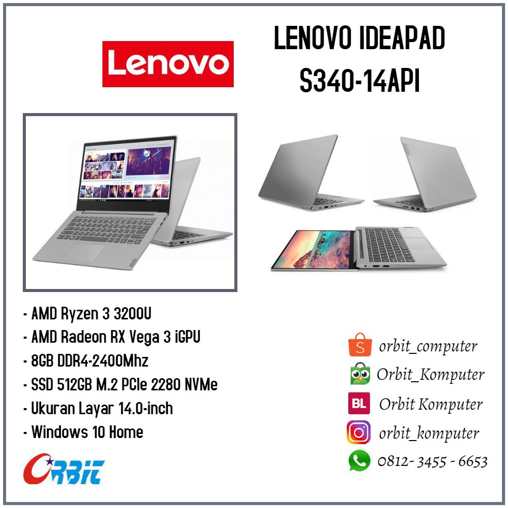 Lenovo Ideapad S340 14api Ryzen 3 30u 8gb 512gb Ssd Vega 3 Fhd Win10 Shopee Indonesia