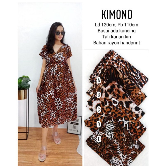 HOME DRESS LEOPARD HOME DRESS MACAN DASTER KIMONO DASTER MOTIF LEOPARD